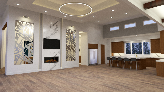 Living Room 3D Rendering